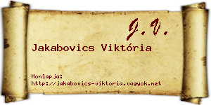 Jakabovics Viktória névjegykártya